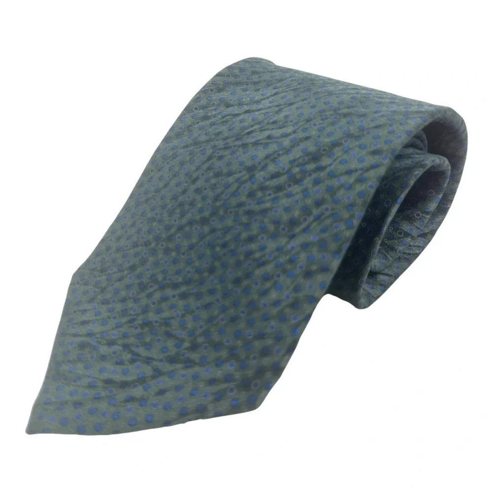 Stafford Men's Designer Teal Geometric Dot Novelty Neck Tie 100% Silk Italy